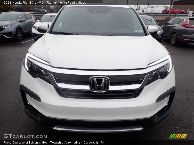 Platinum White Pearl / Black 2021 Honda Pilot EX-L AWD