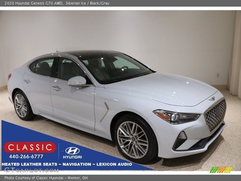 Siberian Ice / Black/Gray 2020 Hyundai Genesis G70 AWD