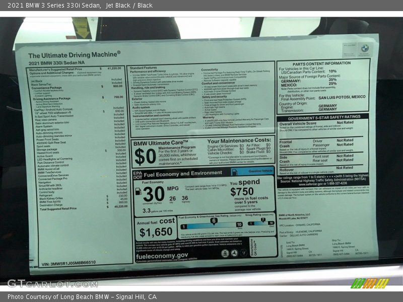 Jet Black / Black 2021 BMW 3 Series 330i Sedan