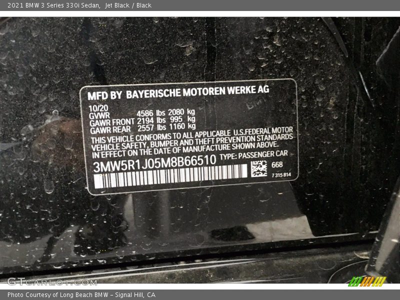Jet Black / Black 2021 BMW 3 Series 330i Sedan