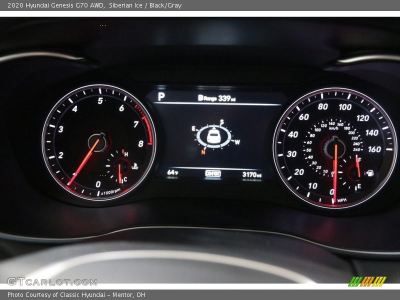 Siberian Ice / Black/Gray 2020 Hyundai Genesis G70 AWD
