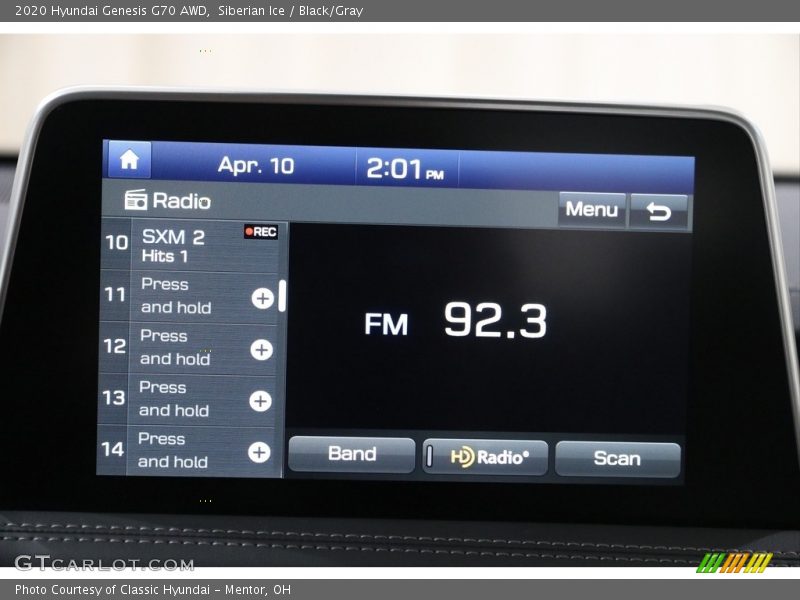 Siberian Ice / Black/Gray 2020 Hyundai Genesis G70 AWD