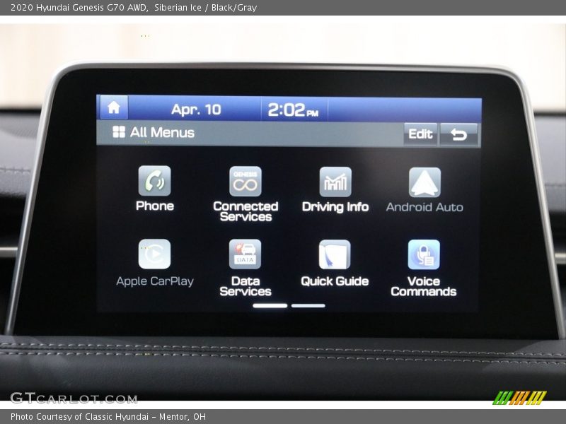 Siberian Ice / Black/Gray 2020 Hyundai Genesis G70 AWD