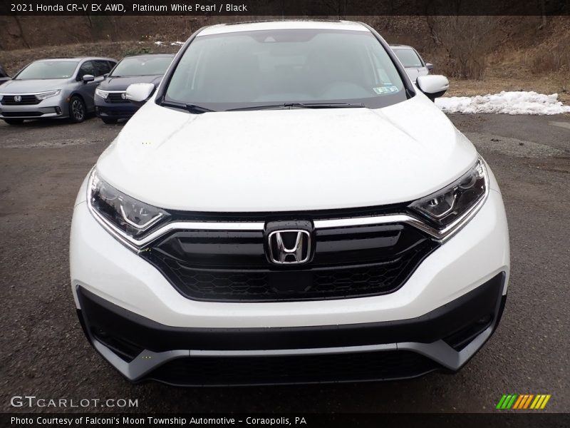 Platinum White Pearl / Black 2021 Honda CR-V EX AWD
