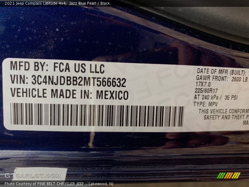 Jazz Blue Pearl / Black 2021 Jeep Compass Latitude 4x4