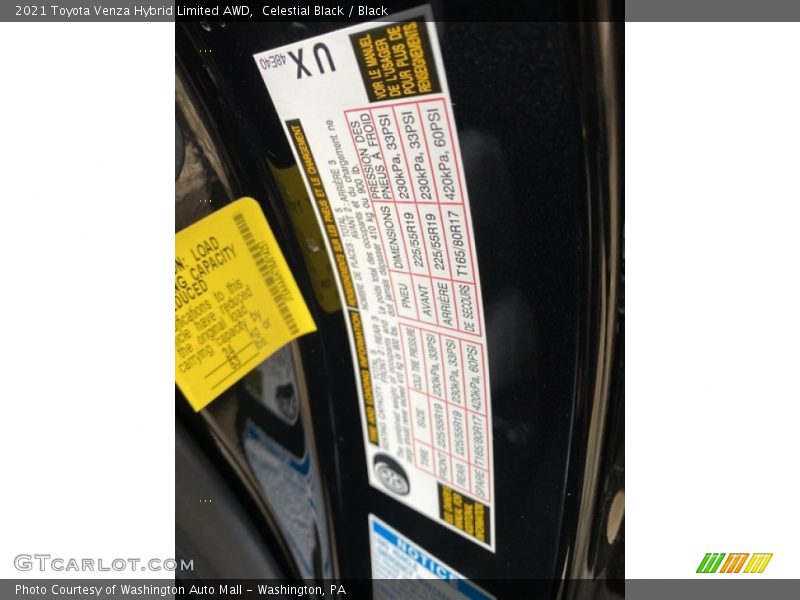 Celestial Black / Black 2021 Toyota Venza Hybrid Limited AWD