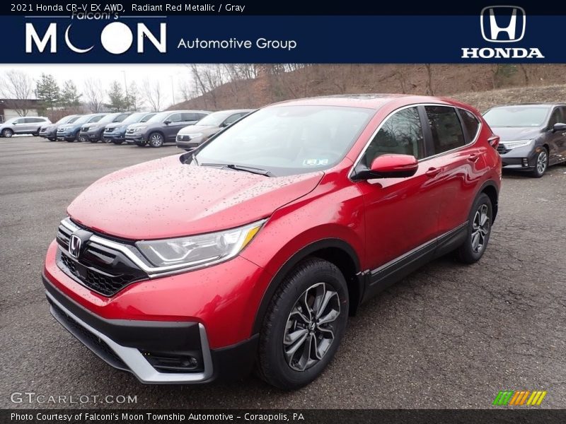 Radiant Red Metallic / Gray 2021 Honda CR-V EX AWD