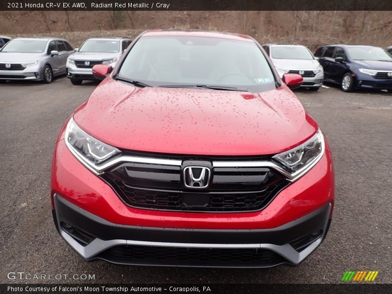 Radiant Red Metallic / Gray 2021 Honda CR-V EX AWD
