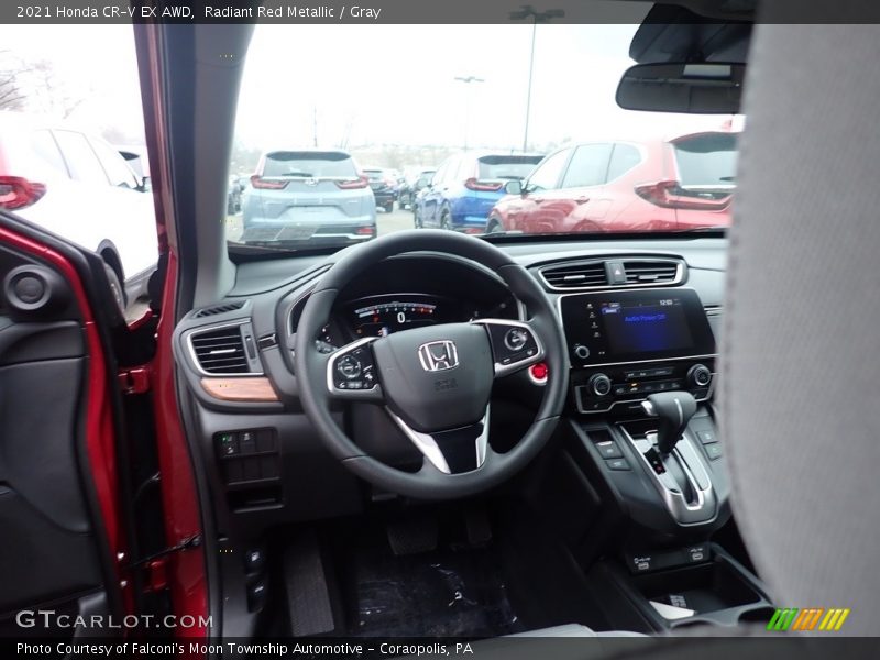 Radiant Red Metallic / Gray 2021 Honda CR-V EX AWD