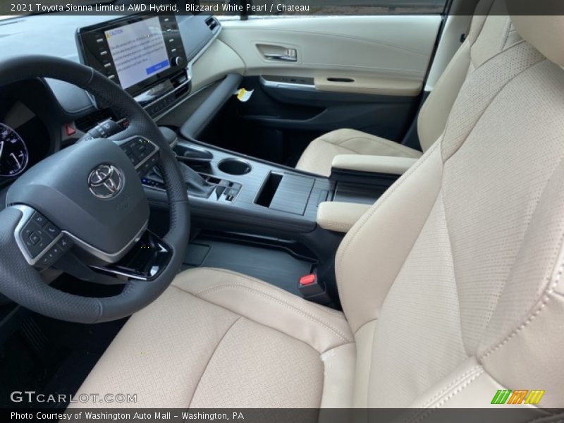 Blizzard White Pearl / Chateau 2021 Toyota Sienna Limited AWD Hybrid