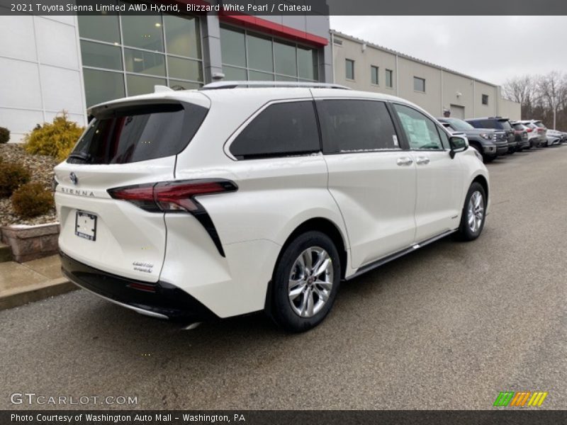 Blizzard White Pearl / Chateau 2021 Toyota Sienna Limited AWD Hybrid
