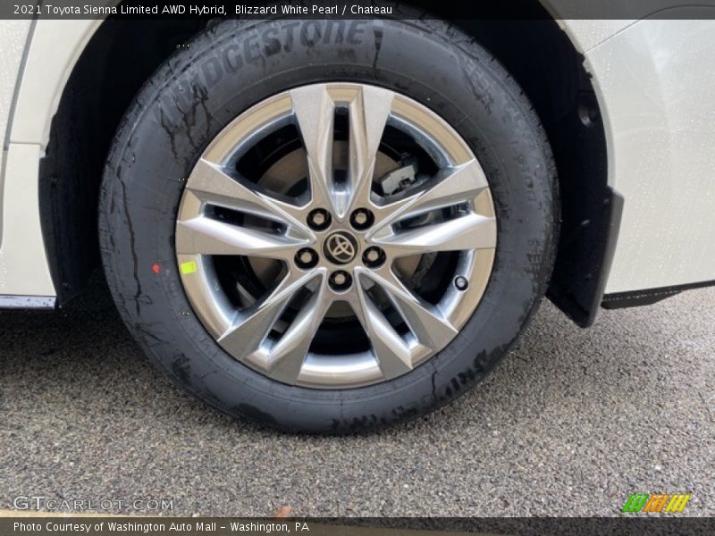 Blizzard White Pearl / Chateau 2021 Toyota Sienna Limited AWD Hybrid