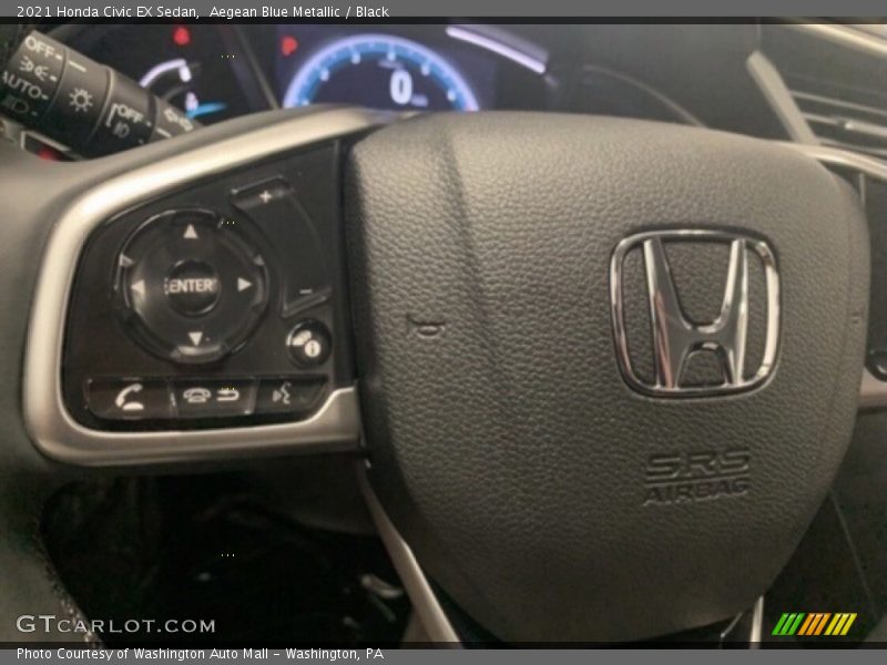 Aegean Blue Metallic / Black 2021 Honda Civic EX Sedan