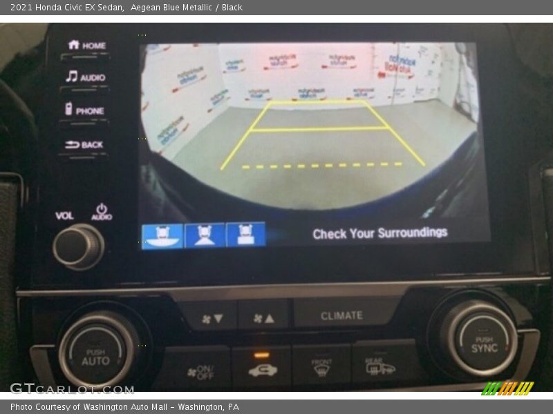 Aegean Blue Metallic / Black 2021 Honda Civic EX Sedan