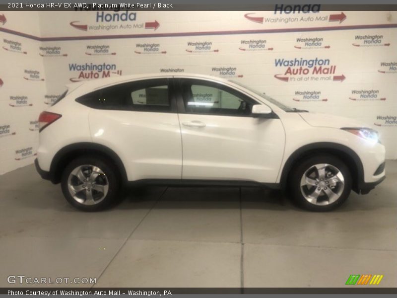 Platinum White Pearl / Black 2021 Honda HR-V EX AWD