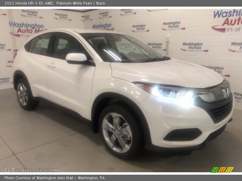 Platinum White Pearl / Black 2021 Honda HR-V EX AWD