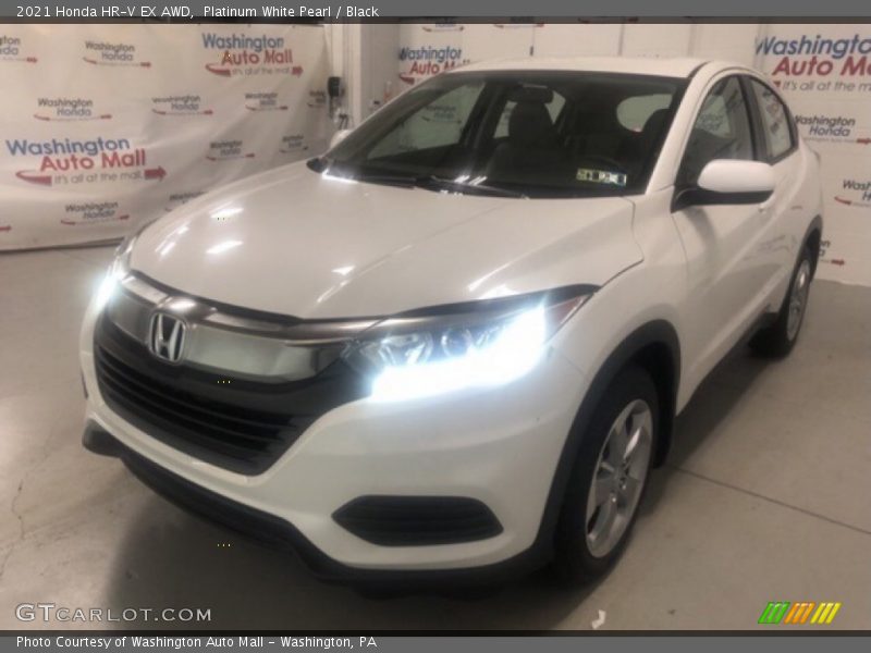 Platinum White Pearl / Black 2021 Honda HR-V EX AWD