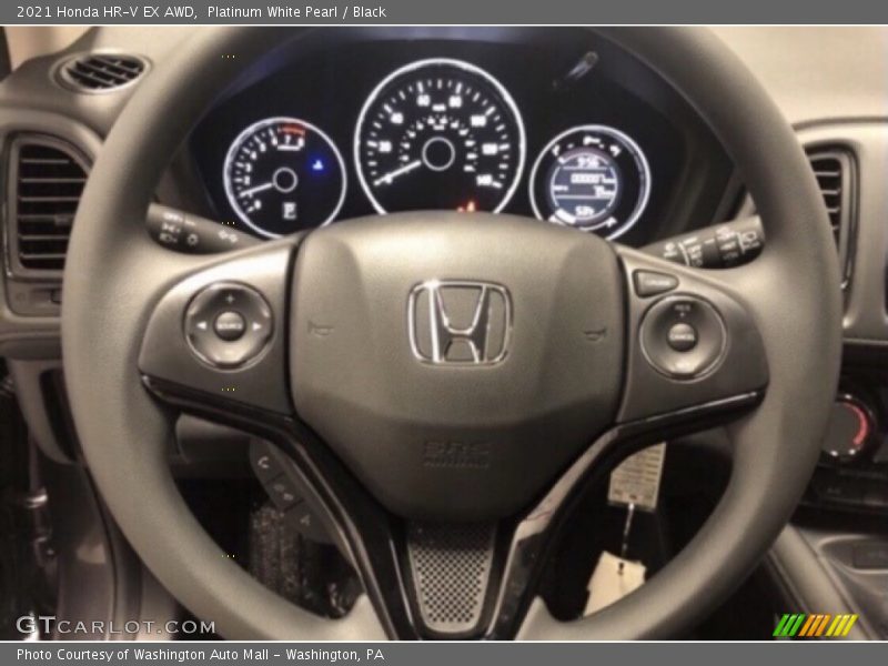 Platinum White Pearl / Black 2021 Honda HR-V EX AWD