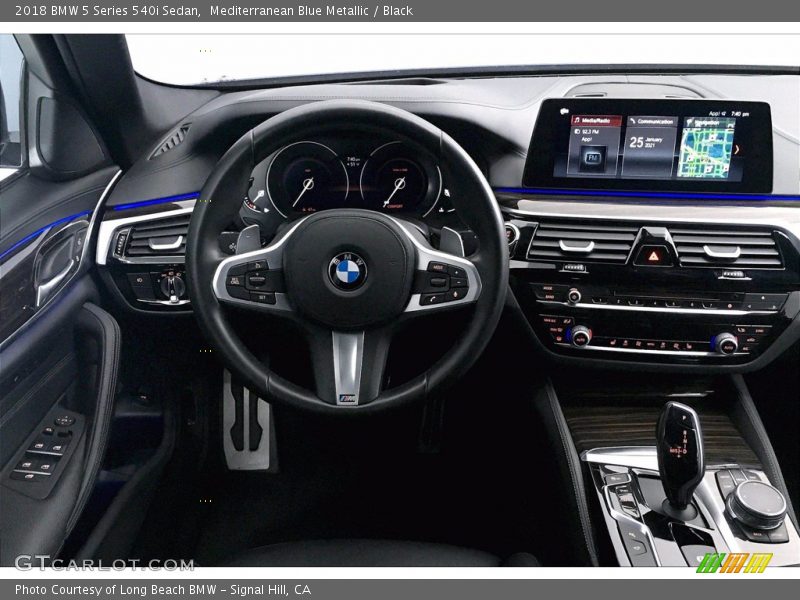Mediterranean Blue Metallic / Black 2018 BMW 5 Series 540i Sedan