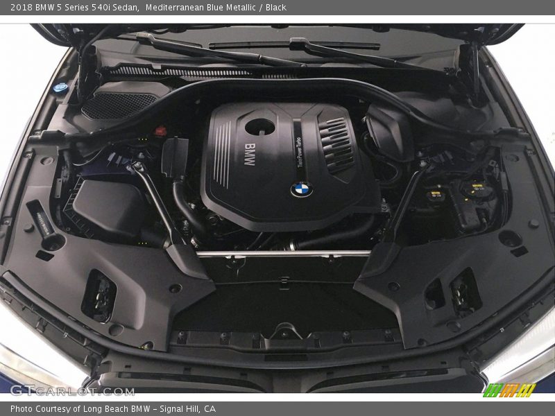 Mediterranean Blue Metallic / Black 2018 BMW 5 Series 540i Sedan