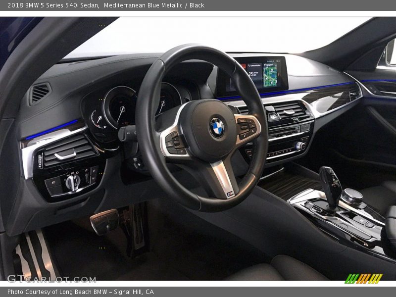 Mediterranean Blue Metallic / Black 2018 BMW 5 Series 540i Sedan
