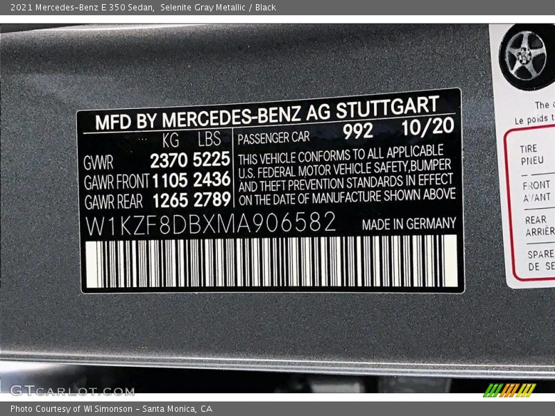 Selenite Gray Metallic / Black 2021 Mercedes-Benz E 350 Sedan