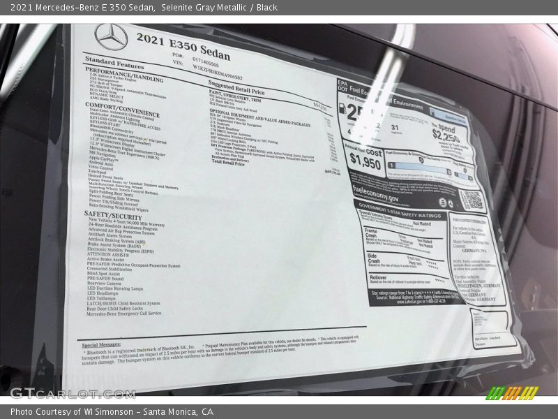 Selenite Gray Metallic / Black 2021 Mercedes-Benz E 350 Sedan