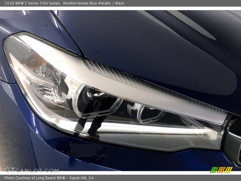 Mediterranean Blue Metallic / Black 2018 BMW 5 Series 540i Sedan