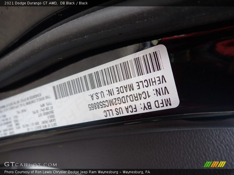DB Black / Black 2021 Dodge Durango GT AWD