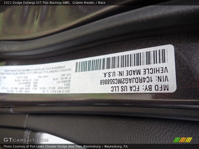 Granite Metallic / Black 2021 Dodge Durango SXT Plus Blacktop AWD