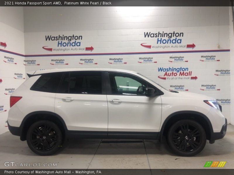 Platinum White Pearl / Black 2021 Honda Passport Sport AWD