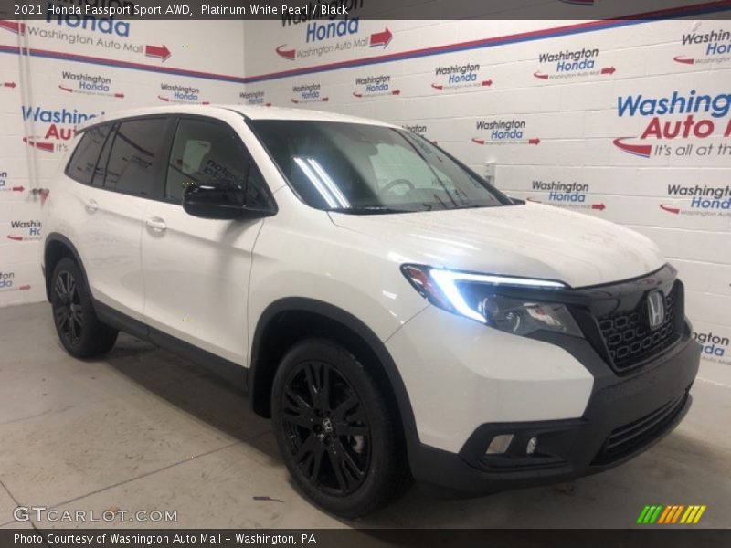 Platinum White Pearl / Black 2021 Honda Passport Sport AWD