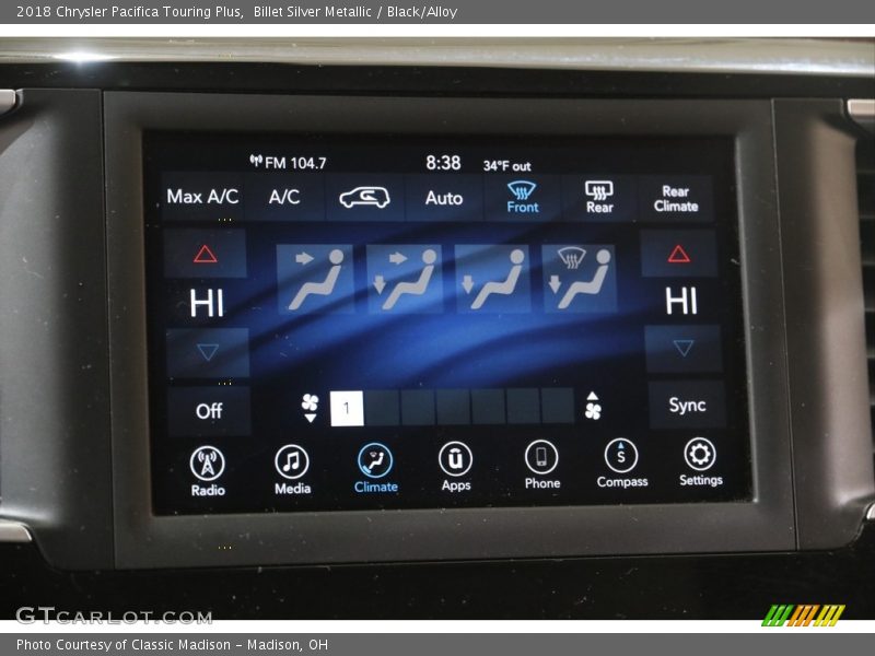Billet Silver Metallic / Black/Alloy 2018 Chrysler Pacifica Touring Plus