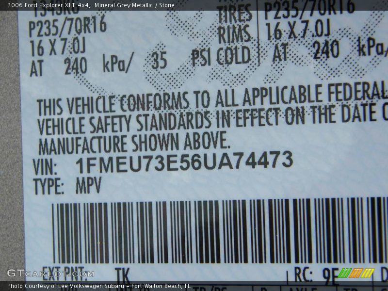 Mineral Grey Metallic / Stone 2006 Ford Explorer XLT 4x4