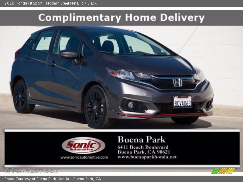 Modern Steel Metallic / Black 2018 Honda Fit Sport