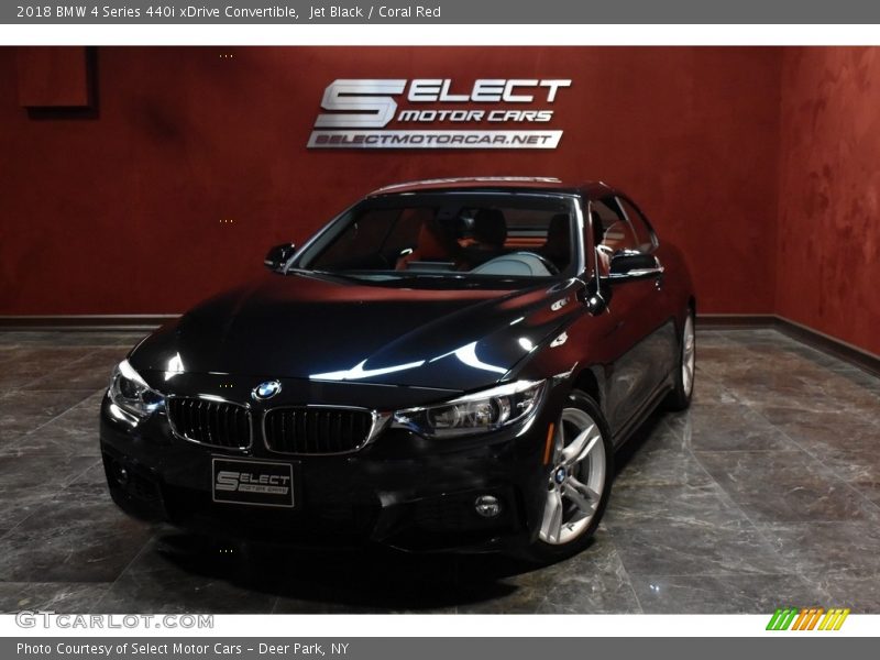 Jet Black / Coral Red 2018 BMW 4 Series 440i xDrive Convertible