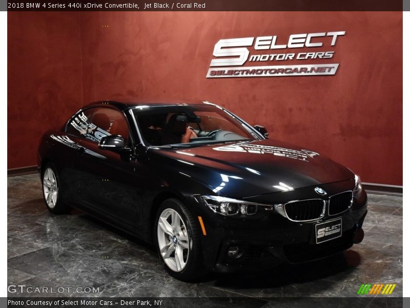 Jet Black / Coral Red 2018 BMW 4 Series 440i xDrive Convertible