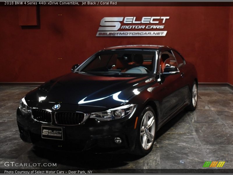 Jet Black / Coral Red 2018 BMW 4 Series 440i xDrive Convertible