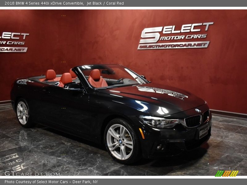 Jet Black / Coral Red 2018 BMW 4 Series 440i xDrive Convertible