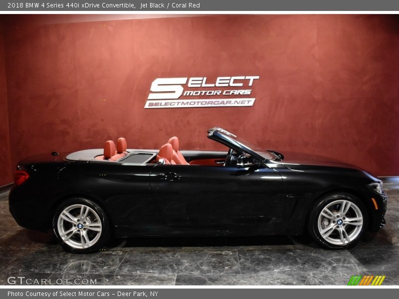 Jet Black / Coral Red 2018 BMW 4 Series 440i xDrive Convertible