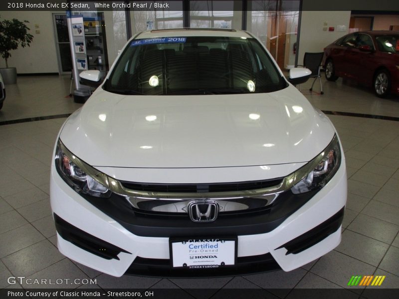 White Orchid Pearl / Black 2018 Honda Civic EX Sedan