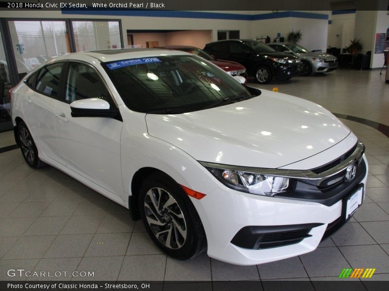 White Orchid Pearl / Black 2018 Honda Civic EX Sedan