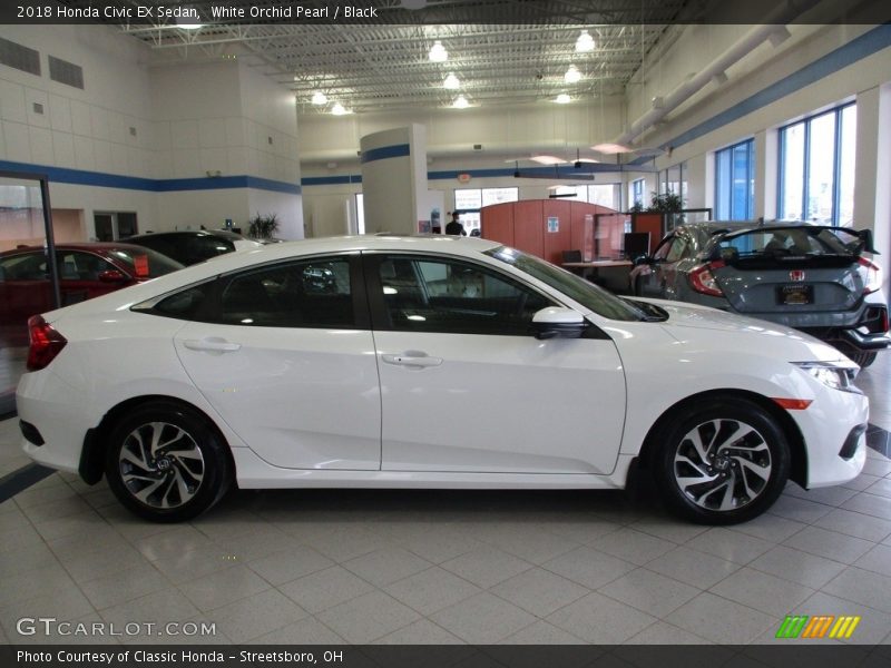 White Orchid Pearl / Black 2018 Honda Civic EX Sedan