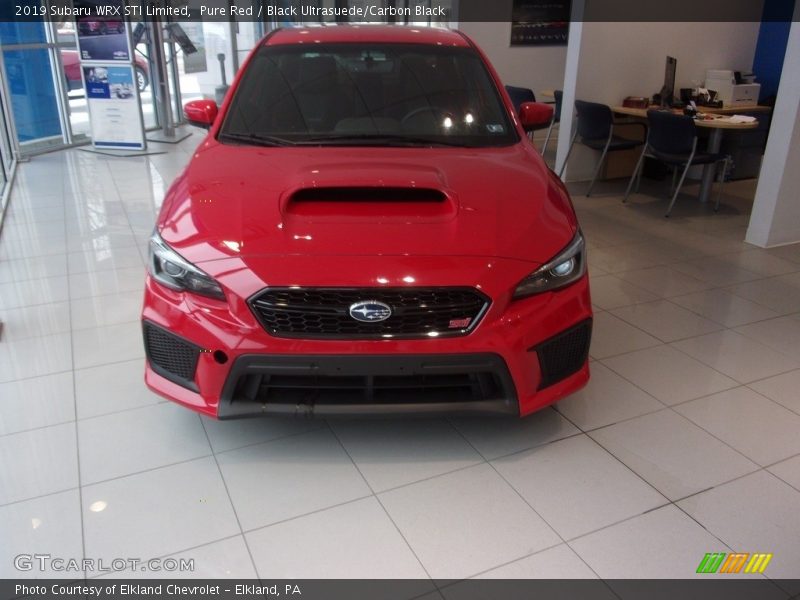 Pure Red / Black Ultrasuede/Carbon Black 2019 Subaru WRX STI Limited