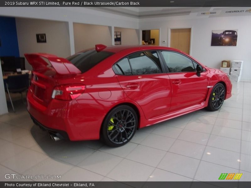 Pure Red / Black Ultrasuede/Carbon Black 2019 Subaru WRX STI Limited