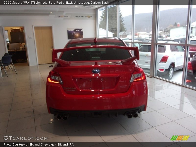 Pure Red / Black Ultrasuede/Carbon Black 2019 Subaru WRX STI Limited