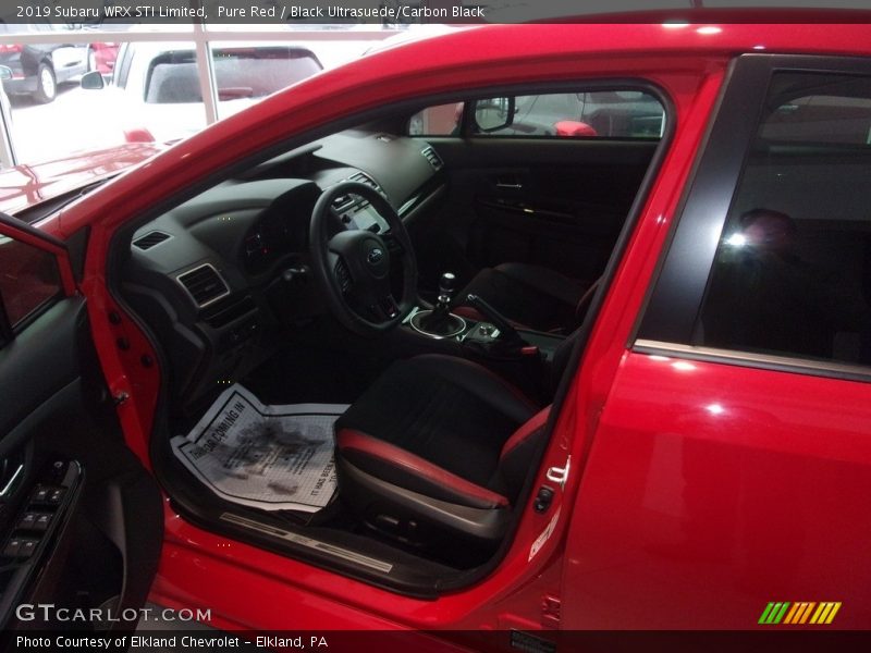 Pure Red / Black Ultrasuede/Carbon Black 2019 Subaru WRX STI Limited