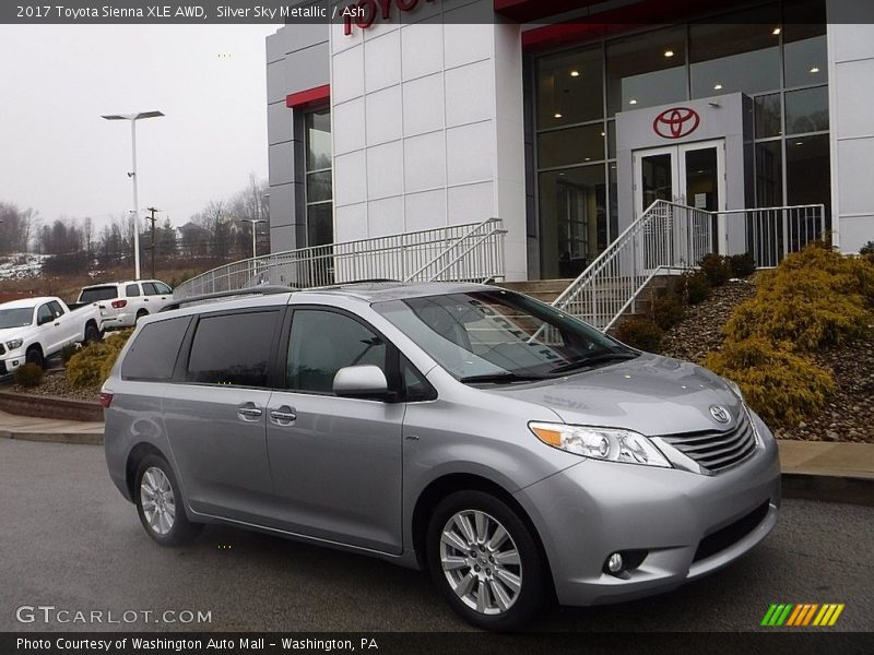 Silver Sky Metallic / Ash 2017 Toyota Sienna XLE AWD