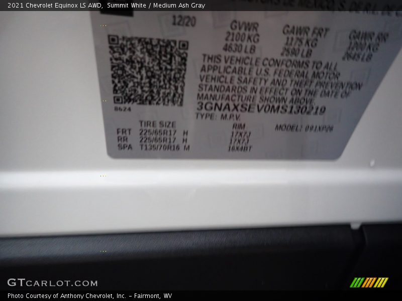 Summit White / Medium Ash Gray 2021 Chevrolet Equinox LS AWD