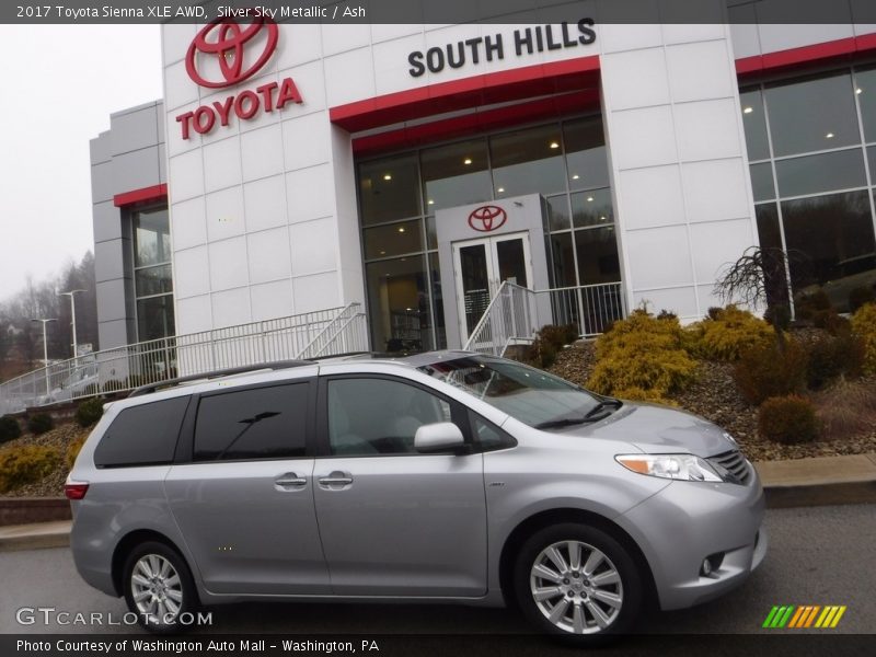 Silver Sky Metallic / Ash 2017 Toyota Sienna XLE AWD